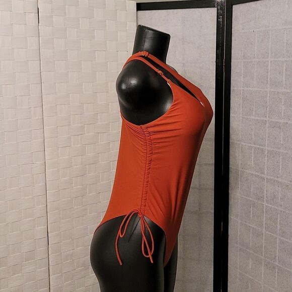 EOMENIE ONE SHOULDER ONE PIECE SWIMSUIT FOR WOMEN HIGH CUT TIE SIDE - Picture 5 of 16